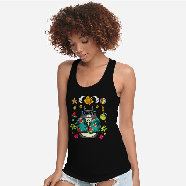 Tropical Totoro-Womens-Racerback-Tank-JamesQJO