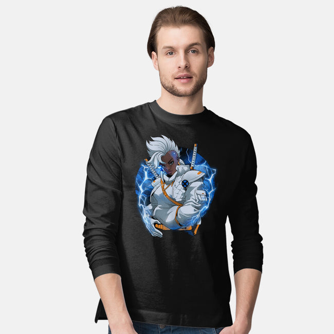 Thunderstorm Samurai-Mens-Long Sleeved-Tee-Bruno Mota