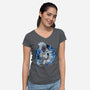 Thunderstorm Samurai-Womens-V-Neck-Tee-Bruno Mota