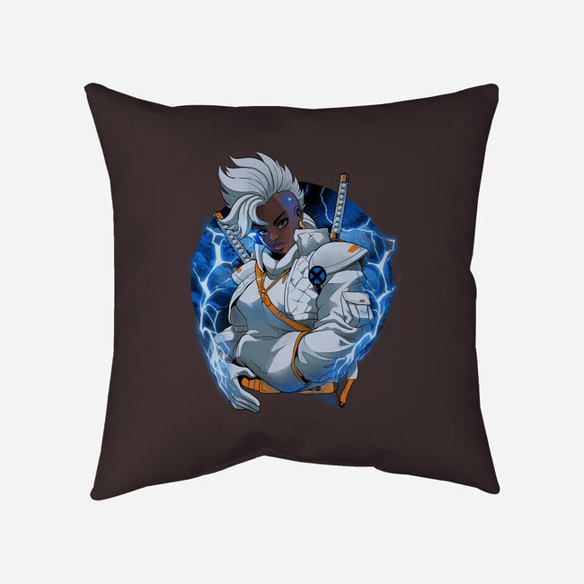 Thunderstorm Samurai-None-Removable Cover-Throw Pillow-Bruno Mota