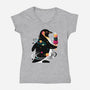 Space Penguin-Womens-V-Neck-Tee-NemiMakeit