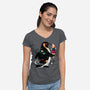 Space Penguin-Womens-V-Neck-Tee-NemiMakeit