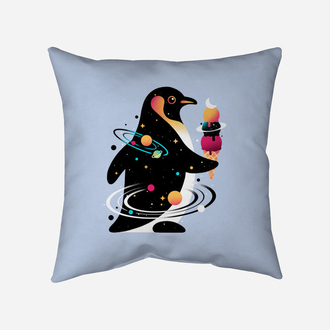 Space Penguin-None-Removable Cover-Throw Pillow-NemiMakeit