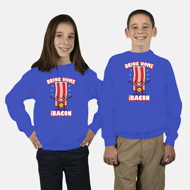 Bring Home The Bacon-Youth-Crew Neck-Sweatshirt-Boggs Nicolas