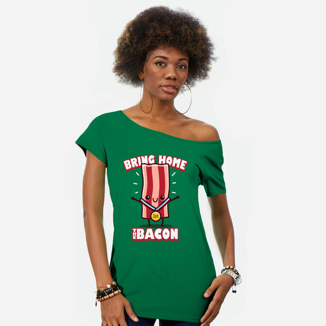 Bring Home The Bacon-Womens-Off Shoulder-Tee-Boggs Nicolas