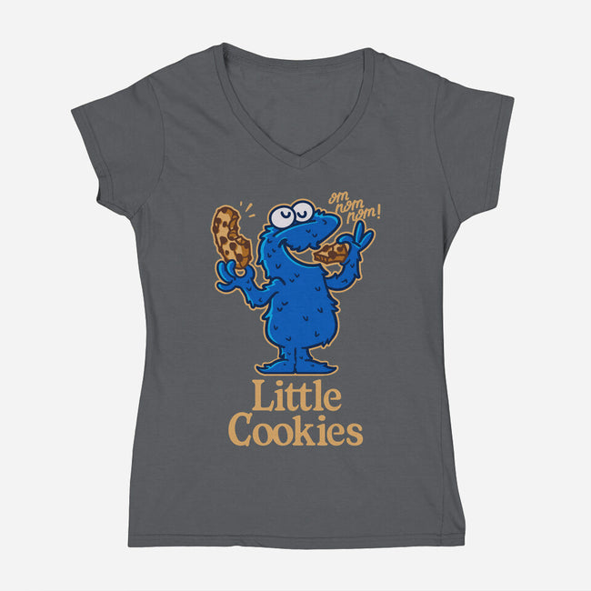 Little Cookies-Womens-V-Neck-Tee-Getsousa!