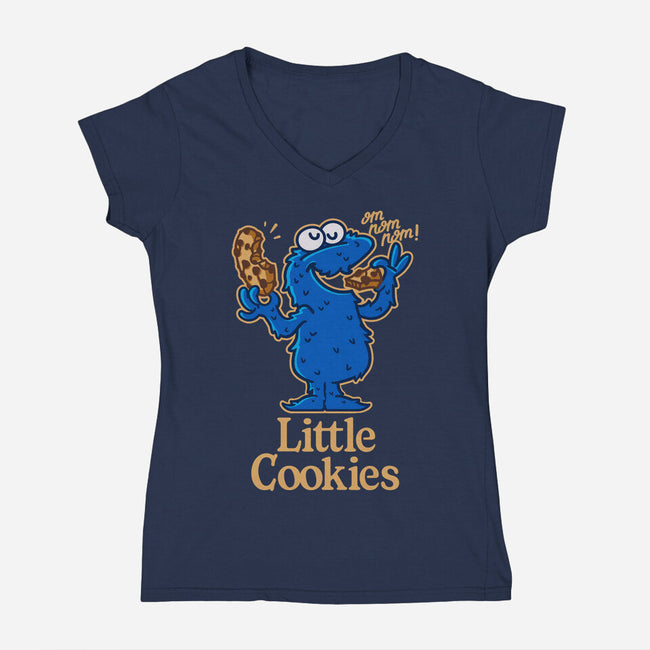 Little Cookies-Womens-V-Neck-Tee-Getsousa!