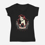 Goth Ariel-Womens-V-Neck-Tee-glitchygorilla