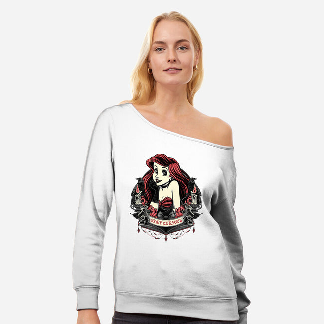 Goth Ariel-Womens-Off Shoulder-Sweatshirt-glitchygorilla