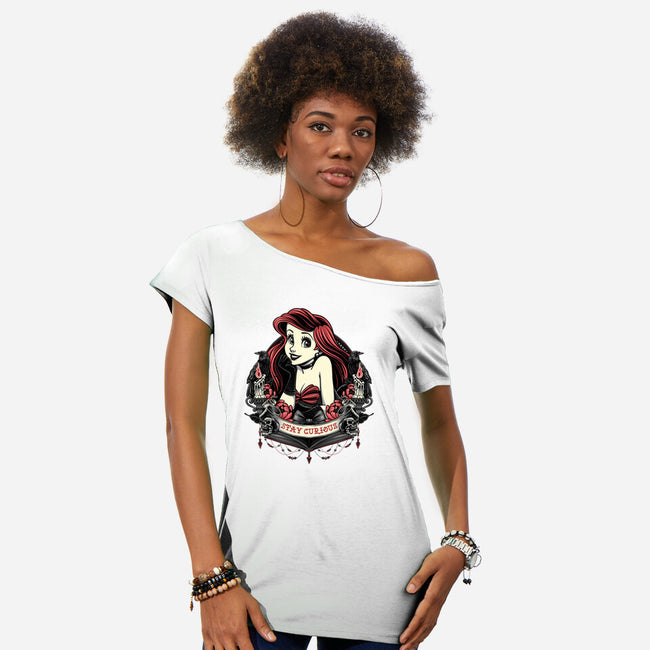 Goth Ariel-Womens-Off Shoulder-Tee-glitchygorilla