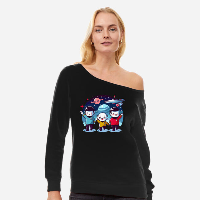 Star Trek Kawaii-Womens-Off Shoulder-Sweatshirt-Fabricio cabral