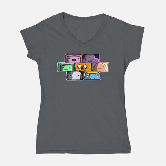 Brick Friends-Womens-V-Neck-Tee-nickzzarto