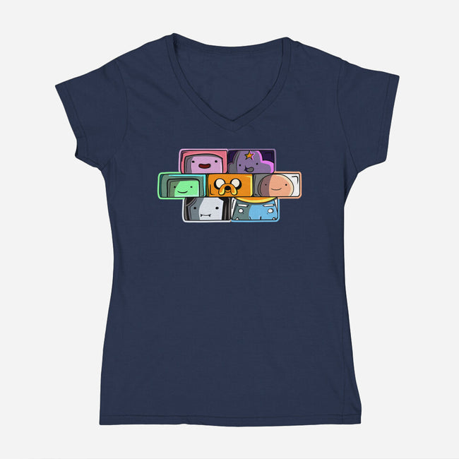 Brick Friends-Womens-V-Neck-Tee-nickzzarto