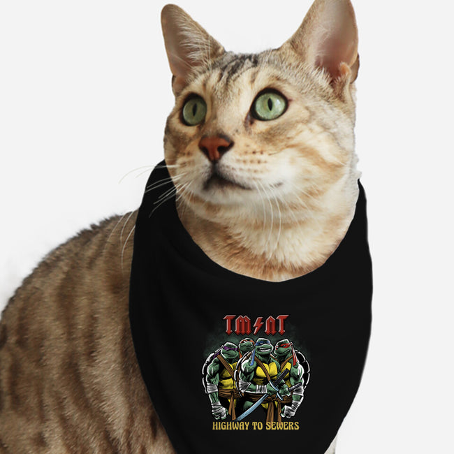 Highway To Sewers-Cat-Bandana-Pet Collar-zascanauta