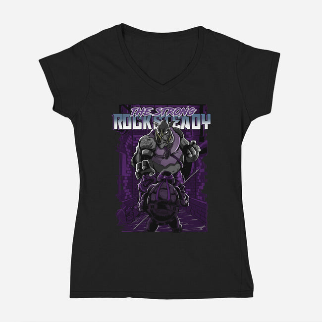 The Strong Rocksteady-Womens-V-Neck-Tee-Diego Oliver