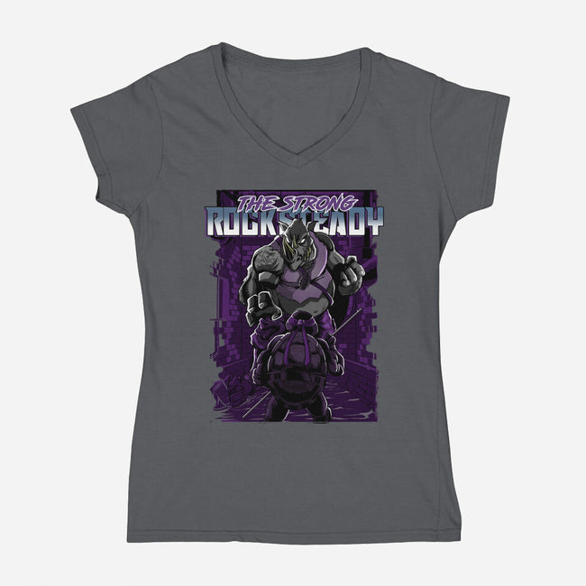 The Strong Rocksteady-Womens-V-Neck-Tee-Diego Oliver