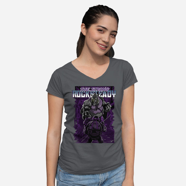 The Strong Rocksteady-Womens-V-Neck-Tee-Diego Oliver