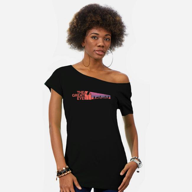 The Great Eye-Womens-Off Shoulder-Tee-rocketman_art