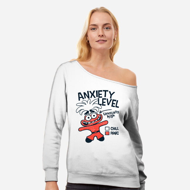 Anxiety Level High-Womens-Off Shoulder-Sweatshirt-teesgeex