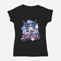 The Baddest Ever-Womens-V-Neck-Tee-glitchygorilla