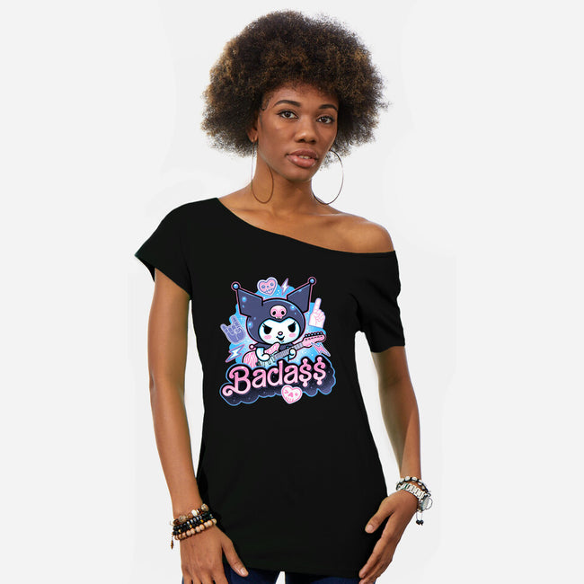 The Baddest Ever-Womens-Off Shoulder-Tee-glitchygorilla