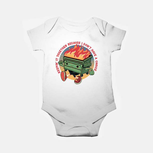 Flaming Dumpster-Baby-Basic-Onesie-glitchygorilla