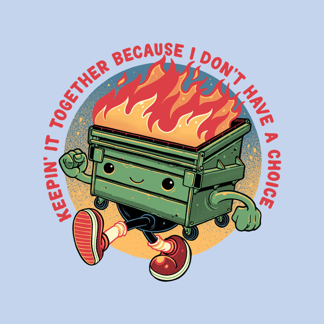 Flaming Dumpster-Womens-Fitted-Tee-glitchygorilla