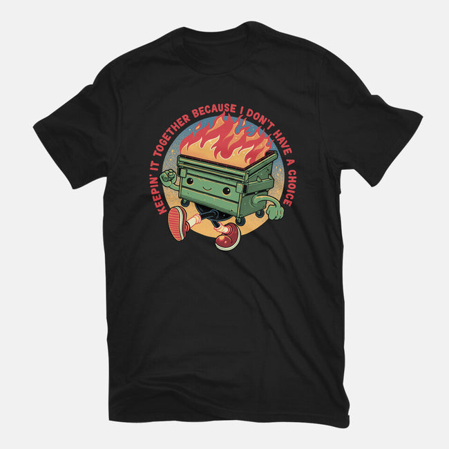 Flaming Dumpster-Mens-Premium-Tee-glitchygorilla