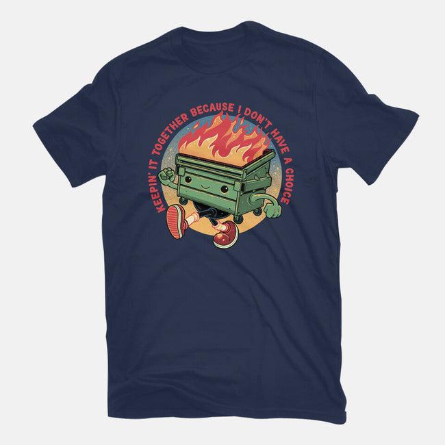 Flaming Dumpster-Unisex-Basic-Tee-glitchygorilla