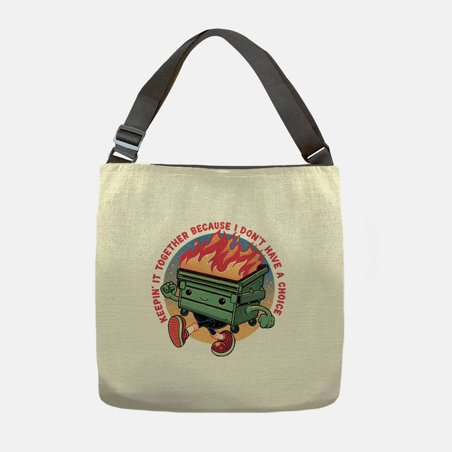 Flaming Dumpster-None-Adjustable Tote-Bag-glitchygorilla