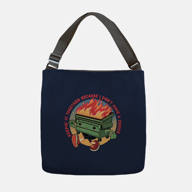 Flaming Dumpster-None-Adjustable Tote-Bag-glitchygorilla