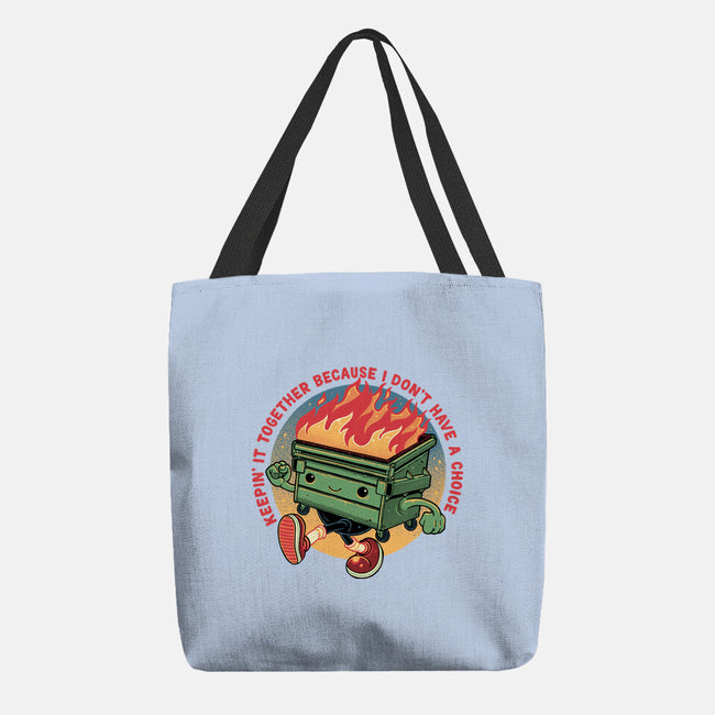 Flaming Dumpster-None-Basic Tote-Bag-glitchygorilla