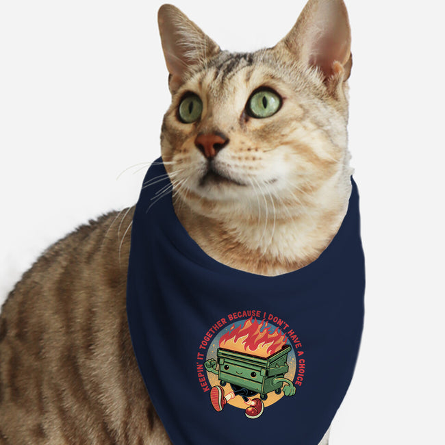 Flaming Dumpster-Cat-Bandana-Pet Collar-glitchygorilla