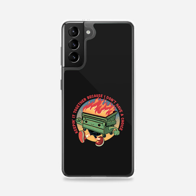 Flaming Dumpster-Samsung-Snap-Phone Case-glitchygorilla