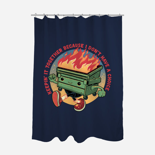 Flaming Dumpster-None-Polyester-Shower Curtain-glitchygorilla