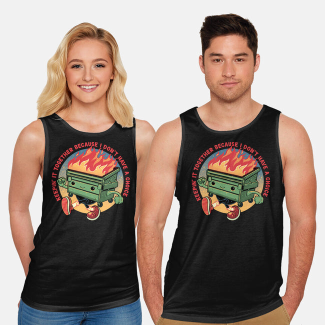 Flaming Dumpster-Unisex-Basic-Tank-glitchygorilla