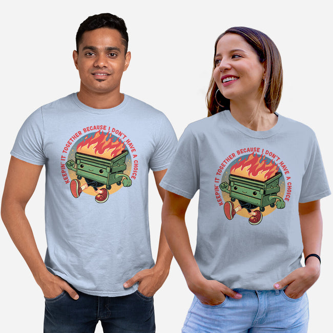 Flaming Dumpster-Unisex-Basic-Tee-glitchygorilla