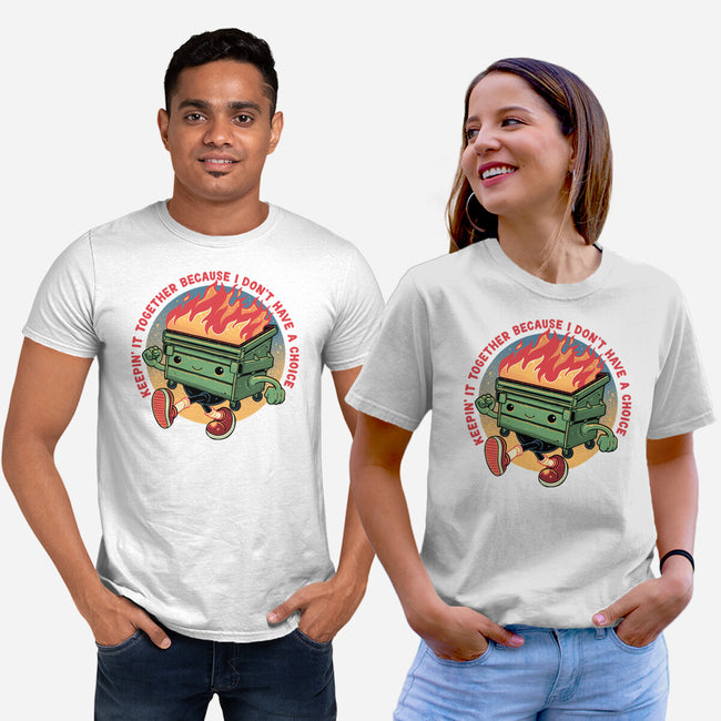 Flaming Dumpster-Unisex-Basic-Tee-glitchygorilla