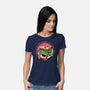 Flaming Dumpster-Womens-Basic-Tee-glitchygorilla