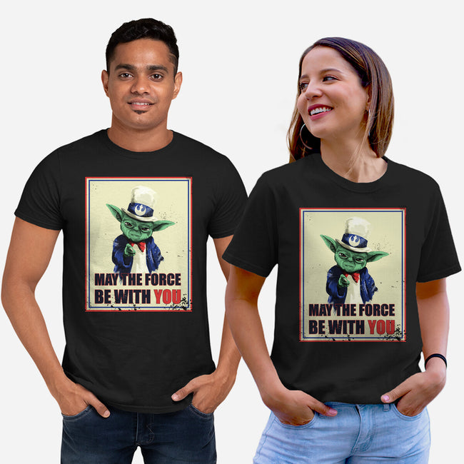 May The Force Be With You-Unisex-Basic-Tee-fanfabio