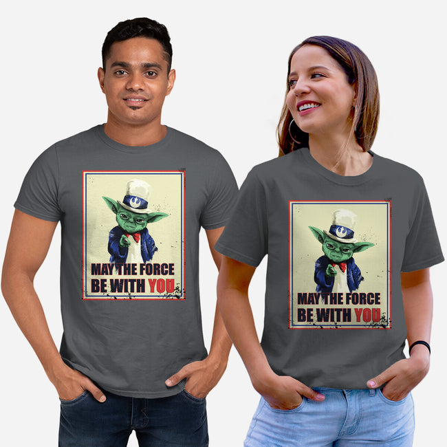 May The Force Be With You-Unisex-Basic-Tee-fanfabio