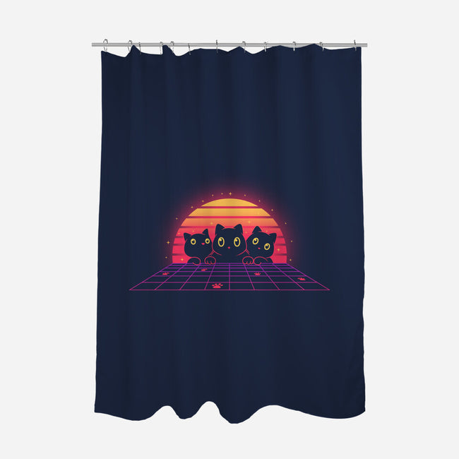 Retro Kitens-None-Polyester-Shower Curtain-erion_designs