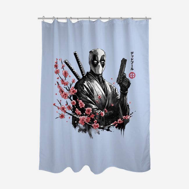 Merc Portrait Sumi-e-None-Polyester-Shower Curtain-DrMonekers