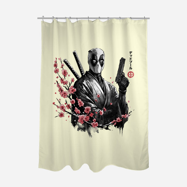 Merc Portrait Sumi-e-None-Polyester-Shower Curtain-DrMonekers