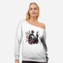 Merc Portrait Sumi-e-Womens-Off Shoulder-Sweatshirt-DrMonekers