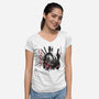 Merc Portrait Sumi-e-Womens-V-Neck-Tee-DrMonekers