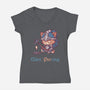 Elden Purring-Womens-V-Neck-Tee-Dokimons