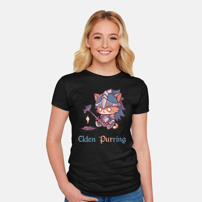 Elden Purring-Womens-Fitted-Tee-Dokimons