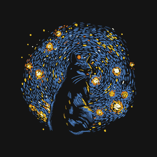 Starry Night Black Cat-Youth-Crew Neck-Sweatshirt-tobefonseca