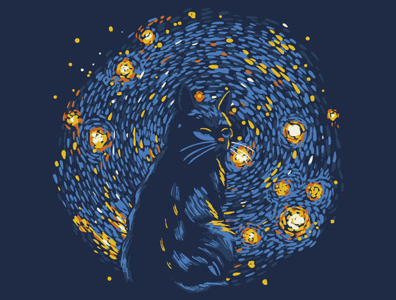 Starry Night Black Cat